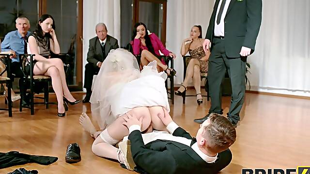 Blonde bride fitted with the right inches in a pretty intense fetish play