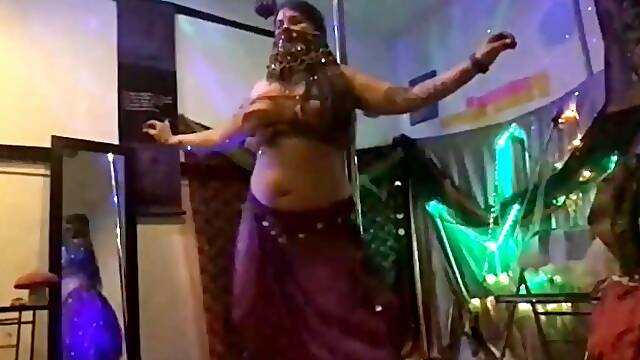 Veiled Arabic Goddess Belly Dancing Striptease & Pole tricks
