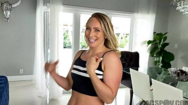 Pawg Blonde Babe AJ Applegate Gets Oiled Up and Fucked by Big Dick