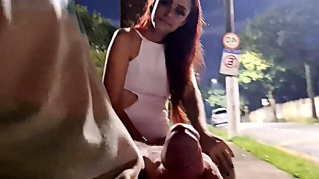 Risky masturbation at the bus stop next to the steamy girl!