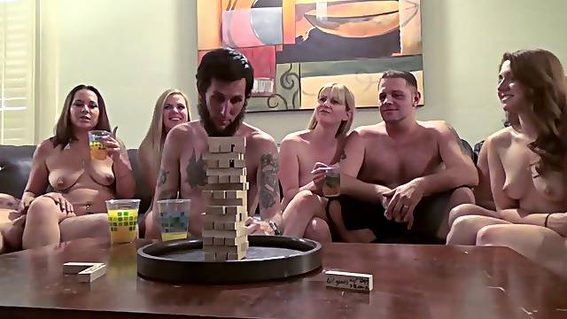 Angel Rose2 and her kinky friends fucking in the living room