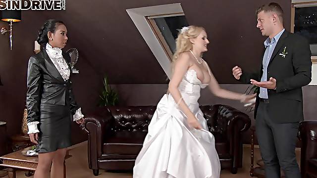 Bride to be decides to have one last threesome with her sexy friends