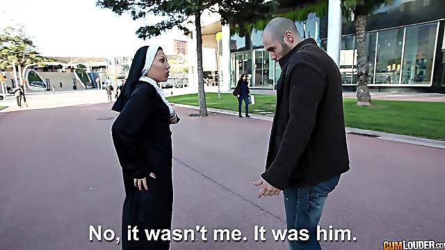 Amateur Latina nun picked up and fucked by a horny dude. HD