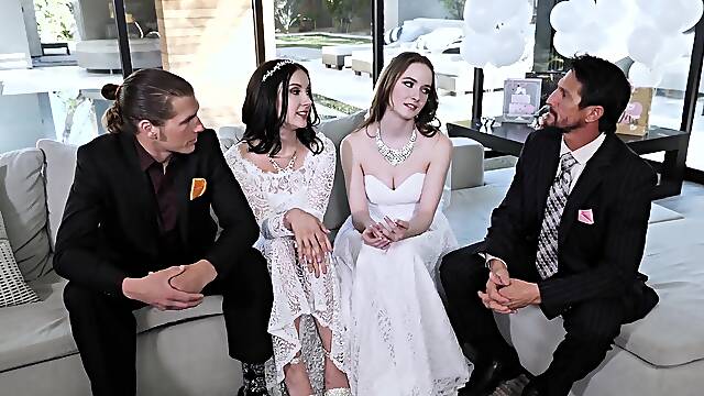 Wife's naughty night: Tommy Gunn & Hazel Moore join Jazmin Luv in a wild foursome