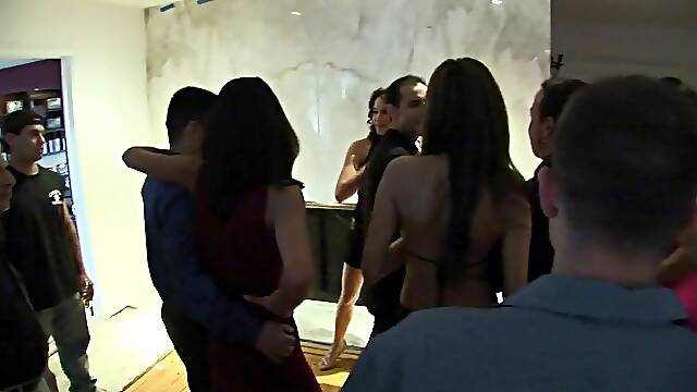 Swingers party group sex gangbang