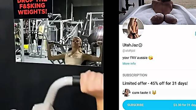 OnlyFans UtahJaz fucks her boyfriend in the gym