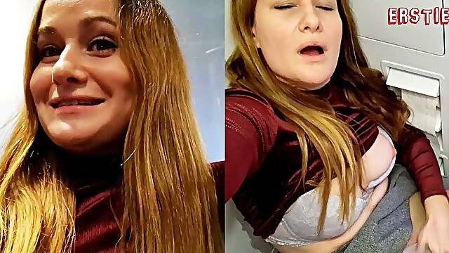 Ersties - Sally B masturbates in the airplane toilet