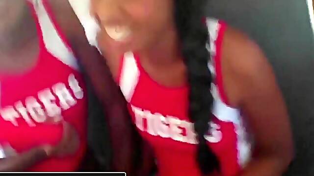 REALITYKINGS - Group of black Cheerleaders have some fun on the bus