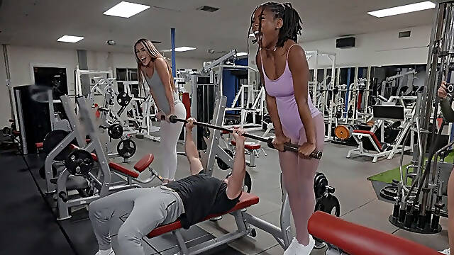 The Three Hotties of the Gym Get Turned On During Their Workout - Watch Them Scissor, Suck, and...