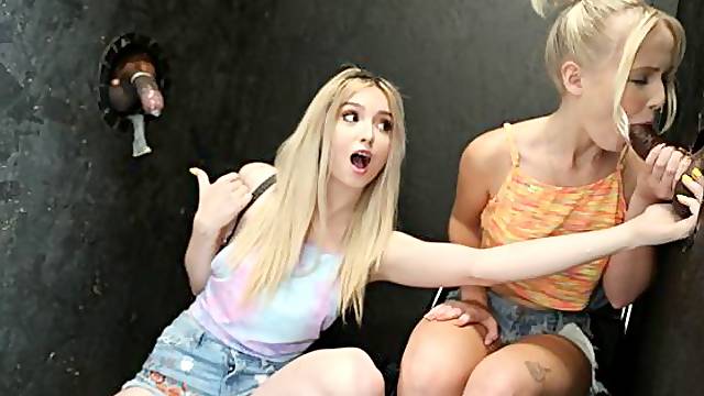 Horny young babes Lexi Lore and Natalia Queen are getting big black dicks