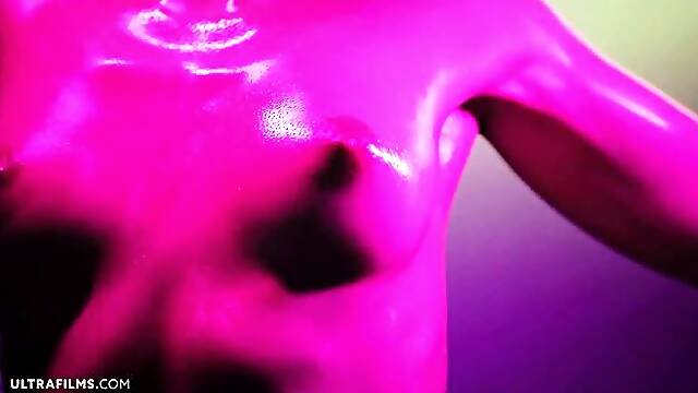 Flexible slender brunette Sybil shows off her perfect body shape