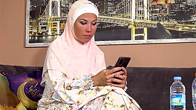 Hot Arab chick in stockings Alexa Libertin fucked in the doggy style