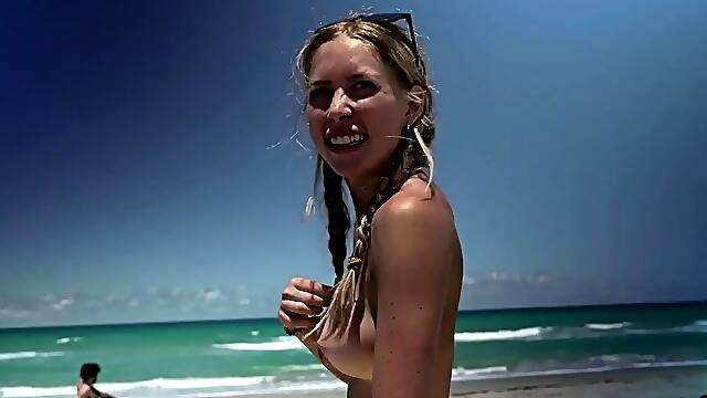 Super hot busty blonde babe fucks a big dick on webcam