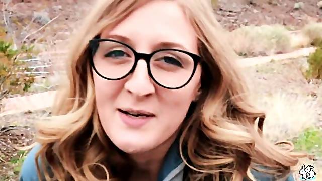 Nature Chick With Glasses Gets Facial By The Lake