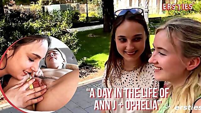 Ann J and Ophelia spend the day kissing sucking nipples and licking each other