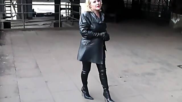 Lady in Crotch High Boots