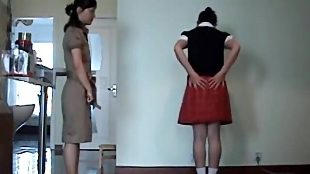 Chinese Girl Caned Spanked