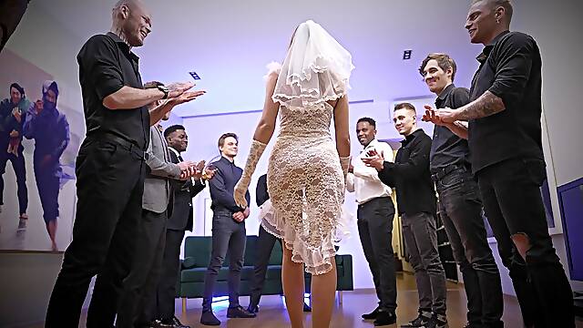 Real Piss Wedding 9 ON 1 Interracial Gang Bang with Siri - PissVids