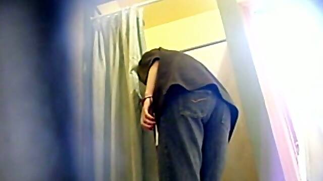 Hidden cam catches sexy flatmate naked in the bathroom