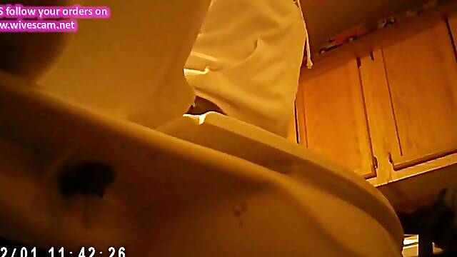 Wife likes to be Spied Bathroom - Hidden Cam Spycam Spy WC