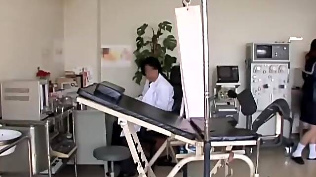 Sako gets her asian twat examined in the gynecologist room