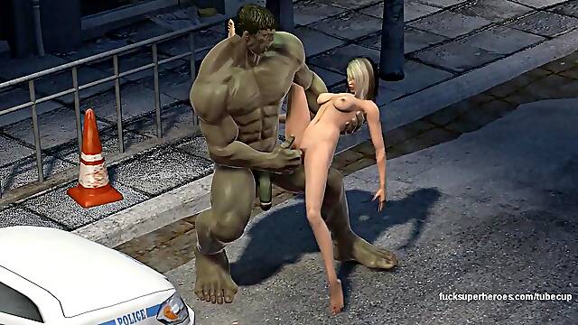 Hulk smashes a tight wet pussy