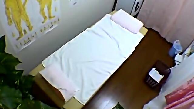 Spy camera in a massage cabinet records hot sex scene