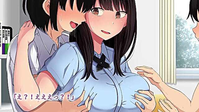 Busty japanese schoolgirl banged by a lucky classmate