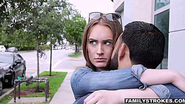 Step uncle fucks pretty babe Daisy Stone and ejaculates in her wide open mouth