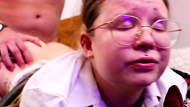 Schoolgirl Gets FUCKED and Swallows Cum