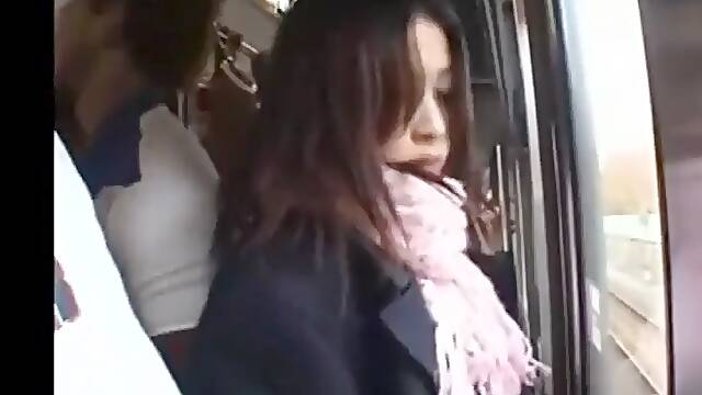 Chikan groped in train
