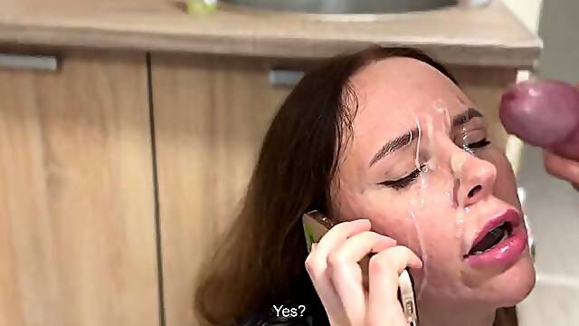 Dads call caught us right at the moment of cumshot!