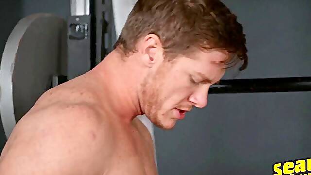 Muscular guys are in for a hot bareback tryout at the gym