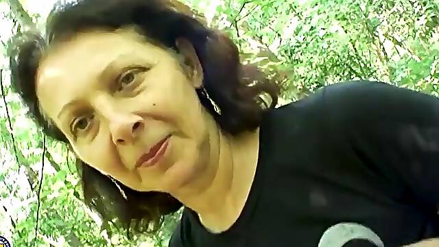 Francas Hairy Granny Hardcore Group Sex in Woods