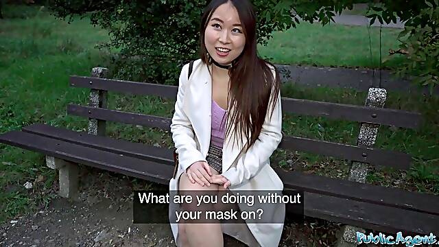 Asian teen amateur picked up at the public park and fucked for money