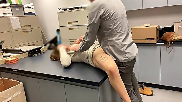 Hot secretary gets fucked in the copy room