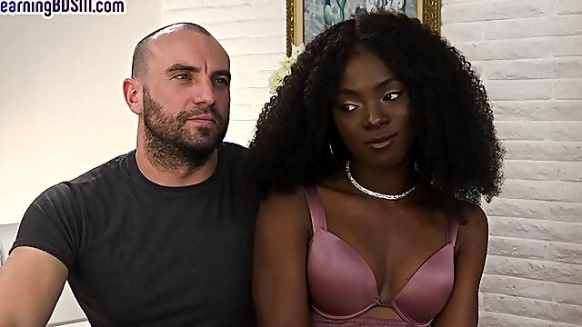 BDSM anal, ebony with hairy pussy fucked in the ass by home boyfriend
