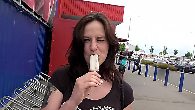 Brunette MILF decided to try a new hard dick