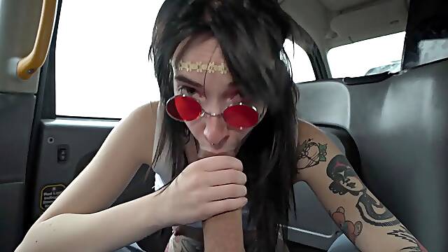 Faux taxi u2013 hippie female gets a Big Dick deep inwards her