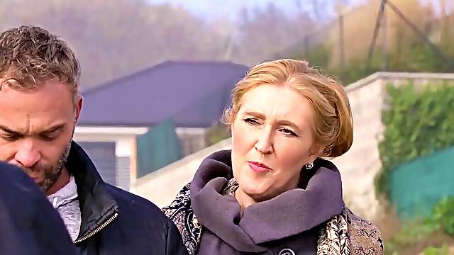 A mature blonde whore has sex with a younger fellow