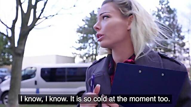 Public Agent Sexy Blonde Australian Isabelle Deltore Plays With A Stranger For Money