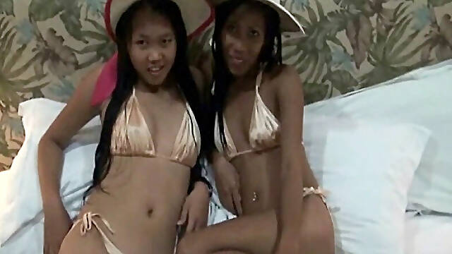 TRIKE PATROL - Filipina Cutie Thressome. Inspecting Filipina cutie pussy underwater in pool then...
