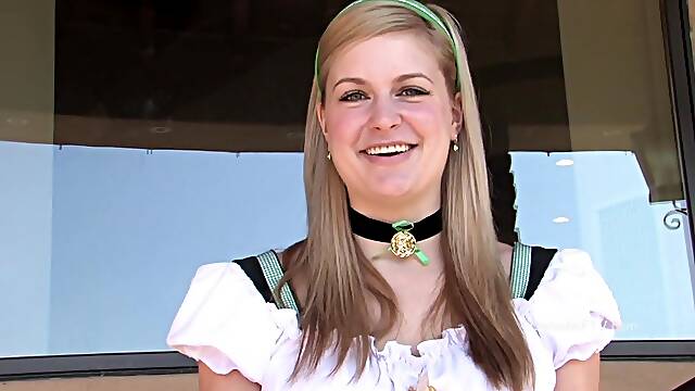 Big tits blonde Danielle gets creative for St. Patricks Day. Watch as she inserts a bottle of...