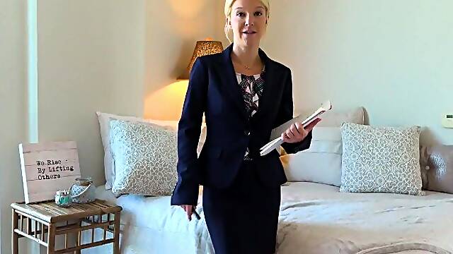 This Southern real estate agent knows how to seal the deal. Watch as the blonde MILF gets down...