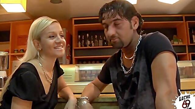 Spanish Couple At Public Coffee Shop