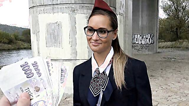 Stewardess Gets Cash for Sex