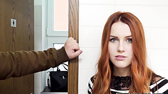 Redhead cheats on her boyfriend for a huge sum of money