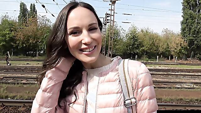 THE LIFE EROTIC Tall skinny hottie almost caught masturbating in public at a train station