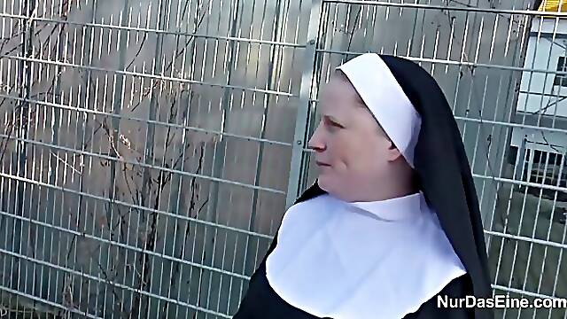 Nasty nun couldn't resist sucking a stiff dick and riding it until she experienced an orgasm