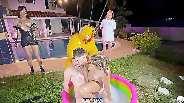 Latina grandma and mom fight for his thick cock